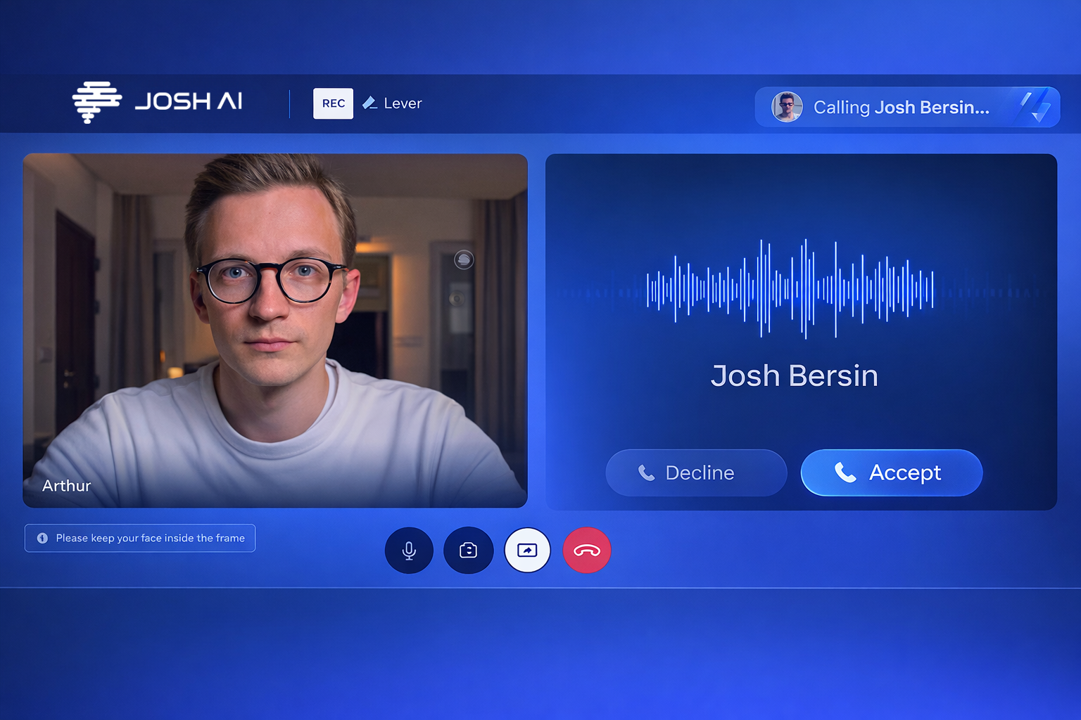 Josh AI Interview Screen